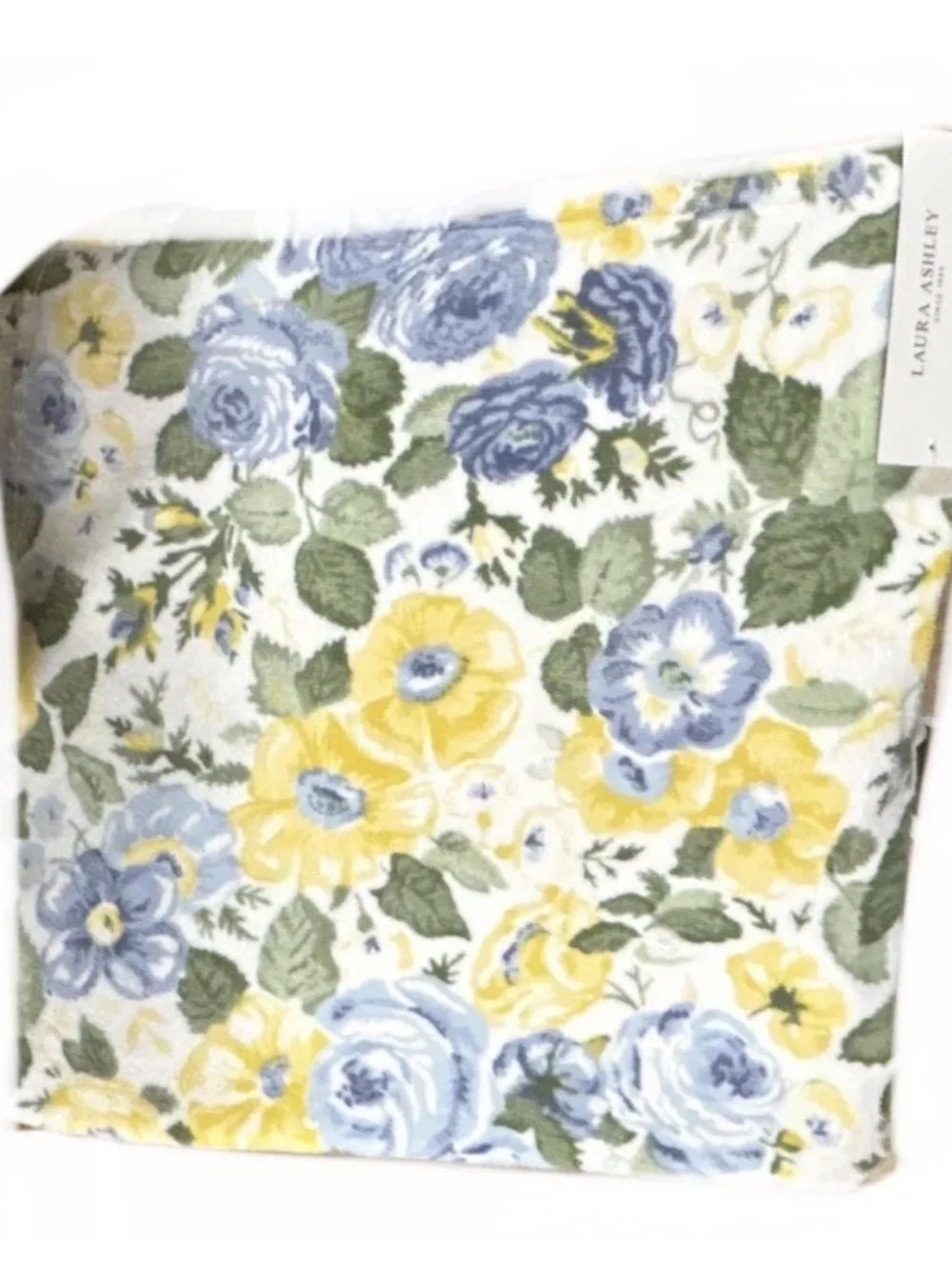 Laura Ashelry White, Blue and Yellow Floral Bath Towels Set of 2